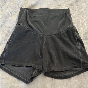 Women's Black/Grey Maternity Shorts